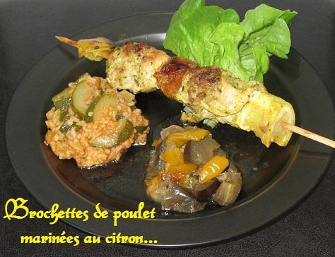 Brochettes de poulet marinees au citron