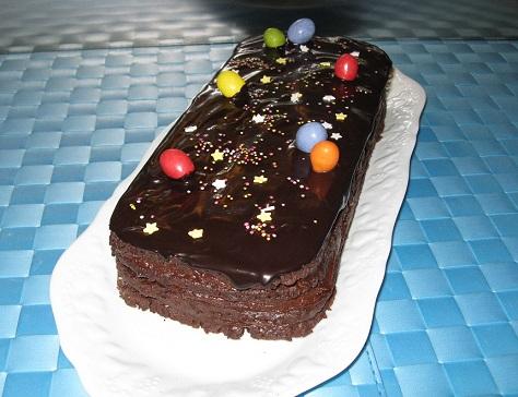 Buche biscuitee tres chocolat pour paques