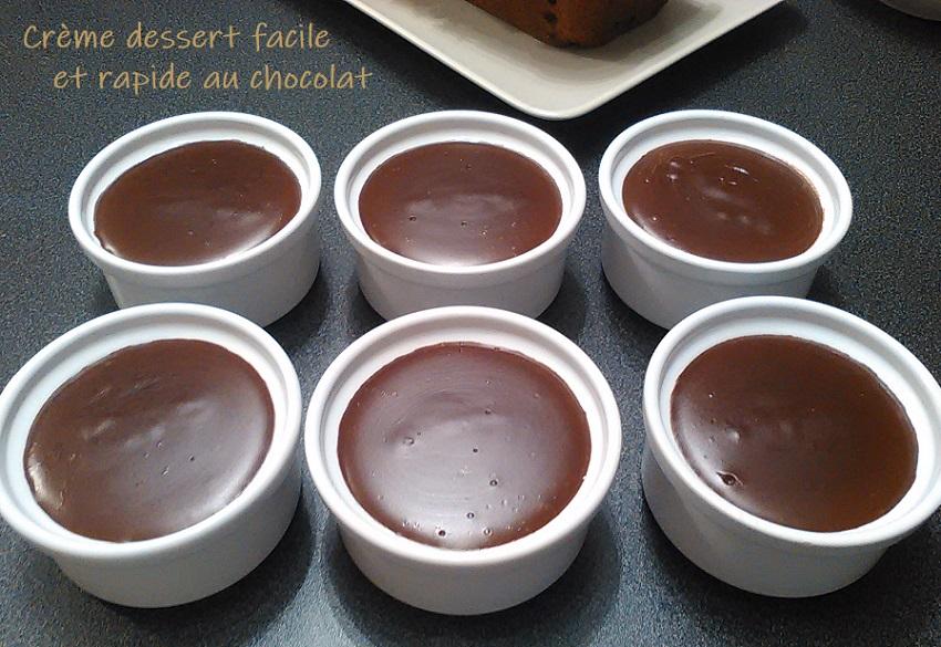 Creme dessert facile et rapide au chocolat