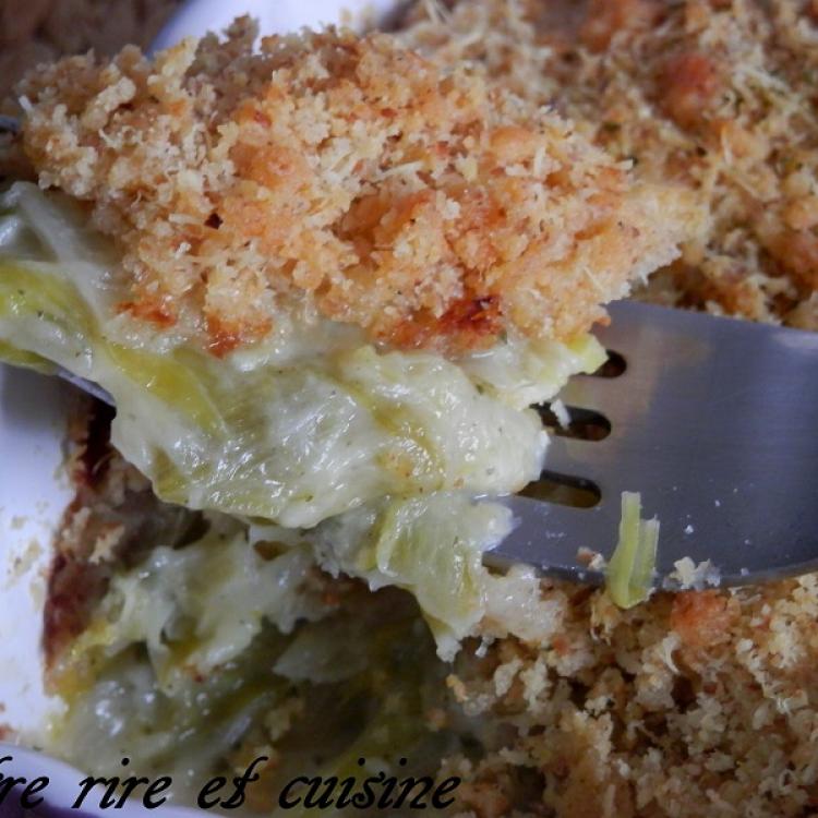 Crumble de poireaux au chevre et au parmesan