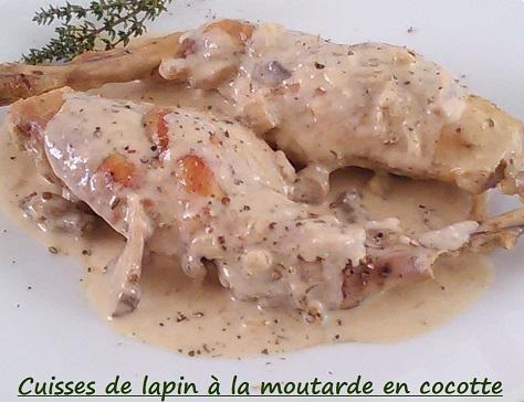 Cuisses de lapin a la moutarde en cocotte