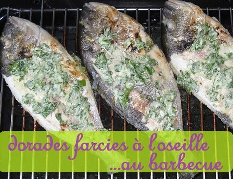 Daurades royales farcies a l oseille au barbecue