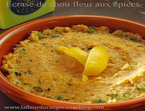 Ecrase de chou fleur aux epices
