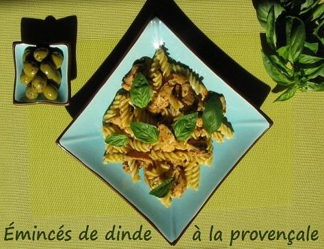 Eminces de dinde a la provencale et tortellini basilic