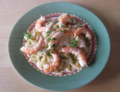 Farfalles aux crevettes sauce crustace