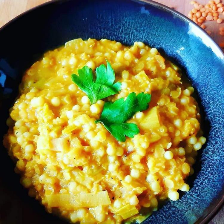 Buddha bowl lentilles corail
