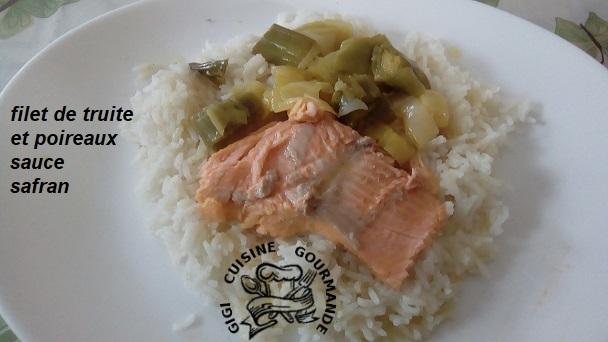 Filets de truite et poireaux sauce safran au cookeo