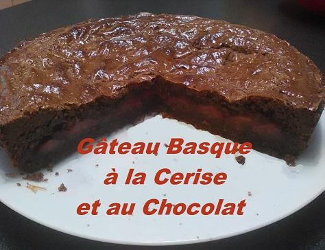 Gateau basque a la cerise au chocolat