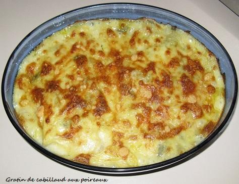 Gratin de cabillaud aux poireaux