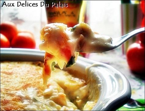 Gratin de colin et crevettes a la sauce bechamel