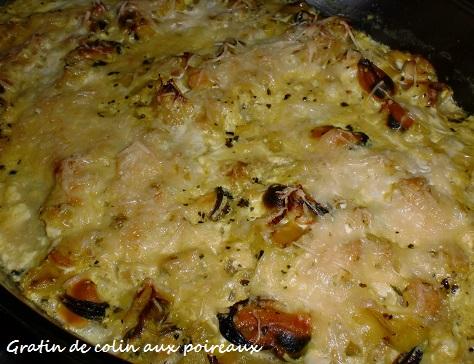 Gratin de colin et poireaux