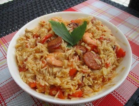 Jumbalaya au poulet crevettes et chorizo
