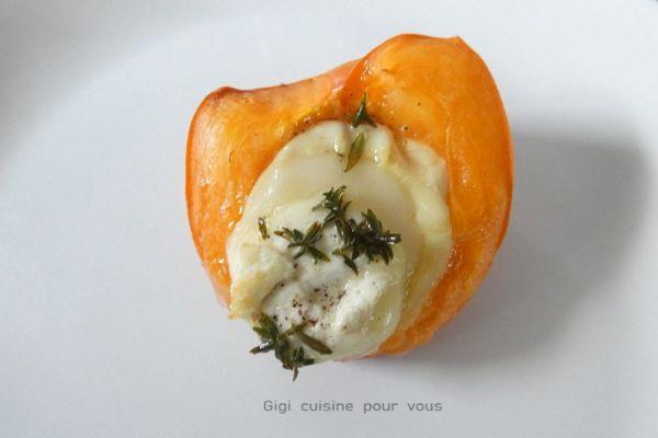 Kaki au crottin de chevre chaud