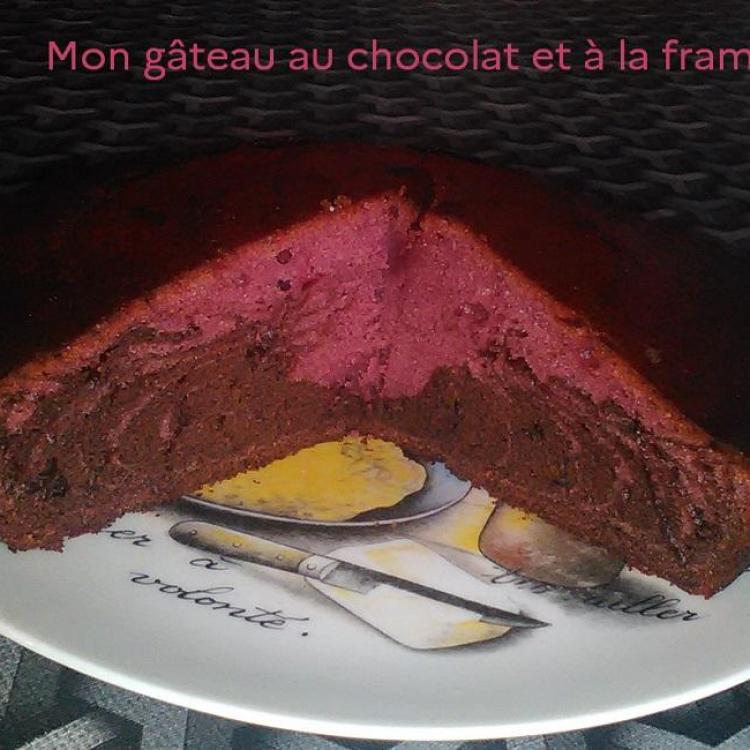 Mon gateau au chocolat et a la framboise