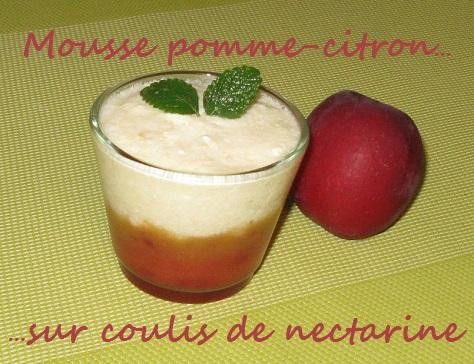 Mousse pommes citron sur coulis de nectarines