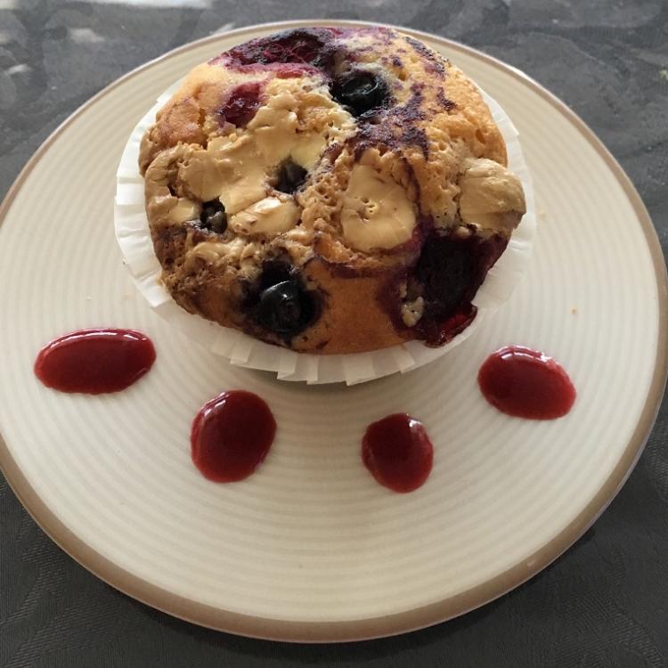 Muffins fruits rouges et chocolat blanc