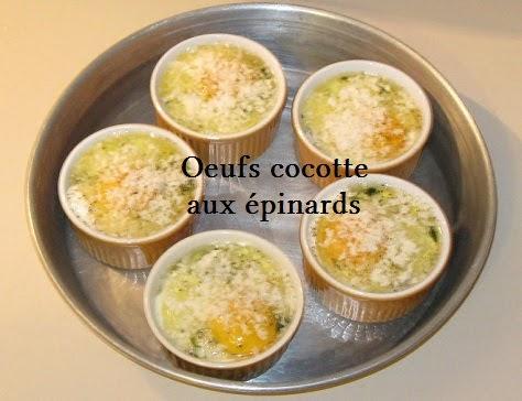 Oeufs cocottes aux epinards