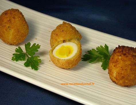 Oeufs de cailles panes
