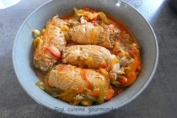 Paupiettes de dinde aux poivrons au cookeo