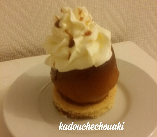 Pomme caramelisee insert fruits rouges chantilly mascarpone