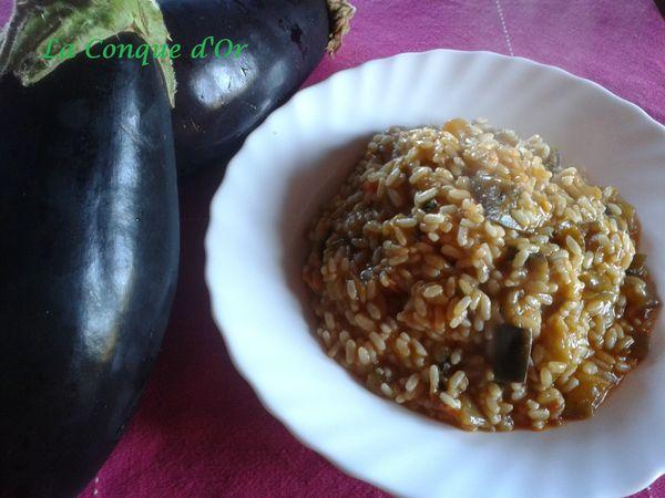 Risotto aux aubergines risotto con le melenzane