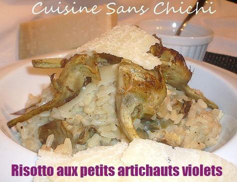 Risotto aux petits artichauts violets