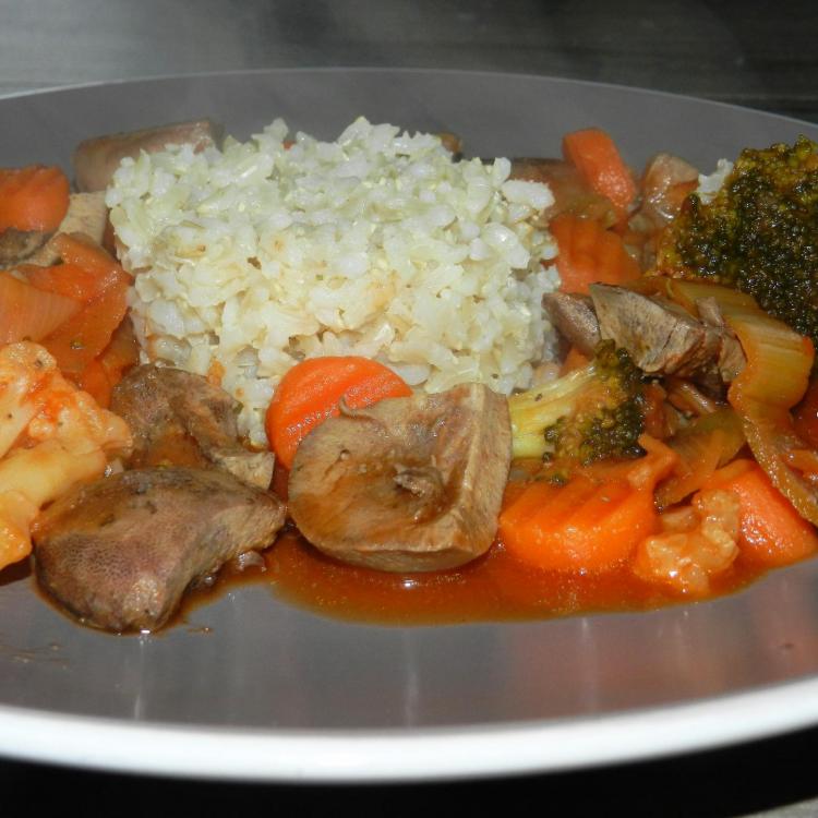 Rognons en sauce et ses legumes