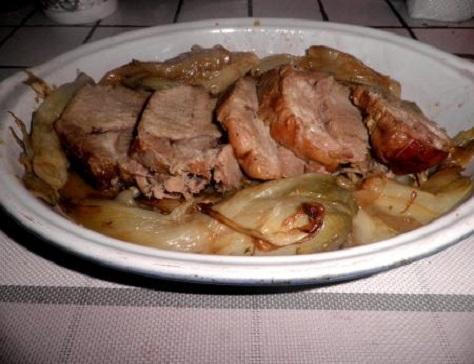 Roti de porc aux endives braisees