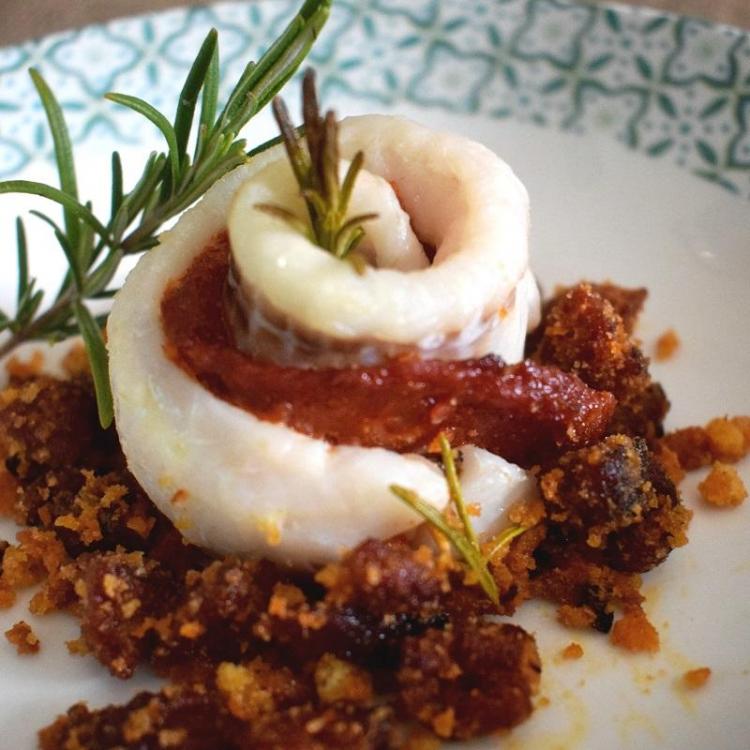 Roule de filet de merlan au chorizo