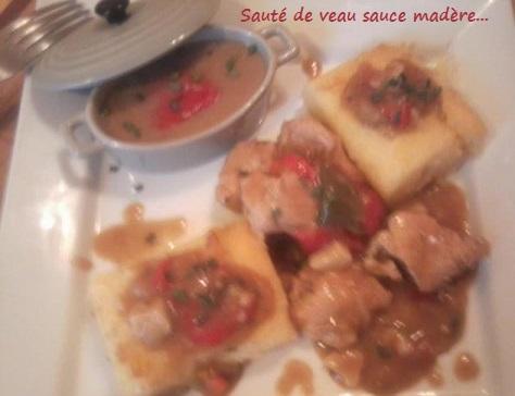 Saute de veau sauce madere et poivrons