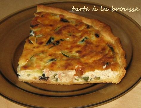 Tarte a la brousse courgette et poissons fumes
