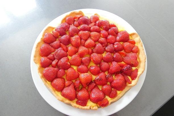 Tarte aux fraises creme patissiere citronnee
