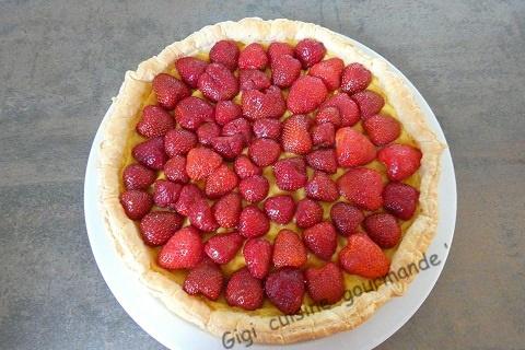 Tarte creme patissiere et fraises
