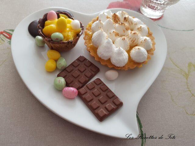 Tartelettes et mini coupelles orange curd special paques