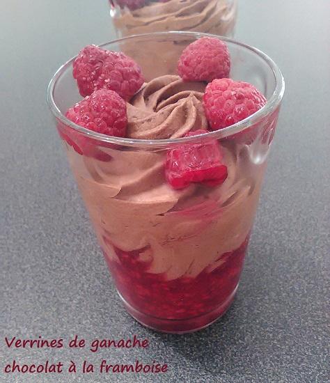 Verrines de ganache chocolat a la framboise